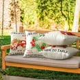 thumbnail image 4 of Set of 4 Outdoor Waterproof Decorative Throw Pillow Covers 18x18 Inch Linen Pillow Covers Square Cushion Case Garden Pillowcase Pillows Shell for Patio Furniture Couch Tent (Strawberry Farm), 4 of 6