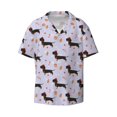 thumbnail image 3 of Goofa Dachshund Dog Printed Men's Casual Short-sleeved Shirt,Lightweight Breathable Button-down,Summer Casual men's top,Versatile Fashion shirt-Small, 3 of 7