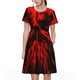 thumbnail image 1 of Fotbe The Red Head Skull Vestido Largo de Moda para Mujer, Vestido Tipo Camiseta con Manga Corta y Estilo Casual a Rayas y Bloques de Color, 1 of 6