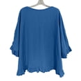 thumbnail image 4 of Plebaso Summer Tops for Women V Neck Ruffle Loose Blouses Short Sleeve Casual Plain Lightweight Tee Shirts, 4 of 5