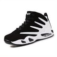 thumbnail image 2 of Men's Professional Basketball Shoes, Comfy High Top Breathable Non Slip Shock Absorption Lace Up Air Cushion Sneakers For Training Running Walking, 2 of 9