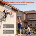 thumbnail image 5 of 54" Wall Mounted Basketball Hoop, 8-10 FT Adjustable Height Shatterproof PC Backboard Basketball Goal with 18 Inch Solid Rim for Indoor & Outdoor Use, 5 of 10