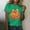002 Green, variant on Women's Fall Halloween Thanksgiving Short Sleeved T-shirt Sparkling Pumpkin Printed Round Neck Short Sleeve Tops