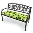 thumbnail image 2 of Jordan Manufacturing 57" x 18.75" Hydrangea Forest Green Floral Rectangular Outdoor Settee Swing Bench Cushion with Ties, 2 of 10