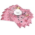 thumbnail image 2 of YFYANG Washable Heat-Resistant Placemats, 70% PVC/30% Polyester, Retro Pink Stars Kitchen Table Mat, 12" x 18" 1 Pcs, 2 of 6