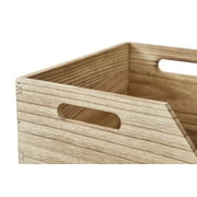 Better Homes & Gardens 2-Piece Set Natural Wood Stacking Open Front Decorative Storage Bins, 11 in x 16.5 in x 10 in