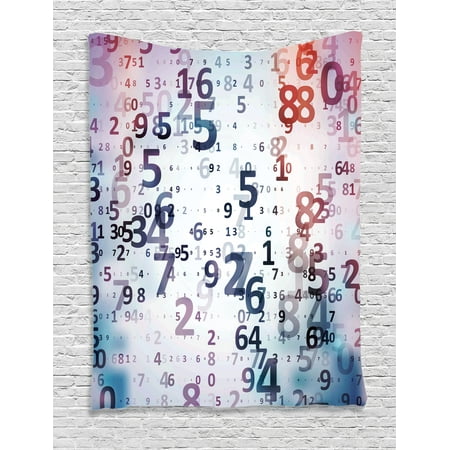 Abstract Tapestry, Digital Code Numbers Computer Database Science Information Technology Themed Art, Wall Hanging for Bedroom Living Room Dorm Decor, Teal Black, by (Best Computer For Digital Art)