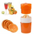 thumbnail image 1 of Citrus Juicer Lemon Squeezer - Manual Hand Juicer with Strainer and Container, for Lemon, Orange, Lime (Orange Color), 1 of 5
