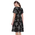 thumbnail image 4 of Lafuoo Turtle Pattern Women's Short Sleeve Dress, Elastic Waist with Pockets, Knee-length A-line Skirt, Summer Casual Wear-Large, 4 of 8