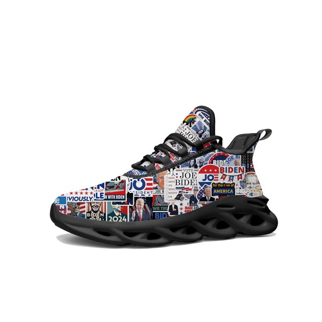 Zapatillas deportivas planas para hombre y mujer, con cordones y malla, personalizadas, para las elecciones presidenciales estadounidenses de Biden de
