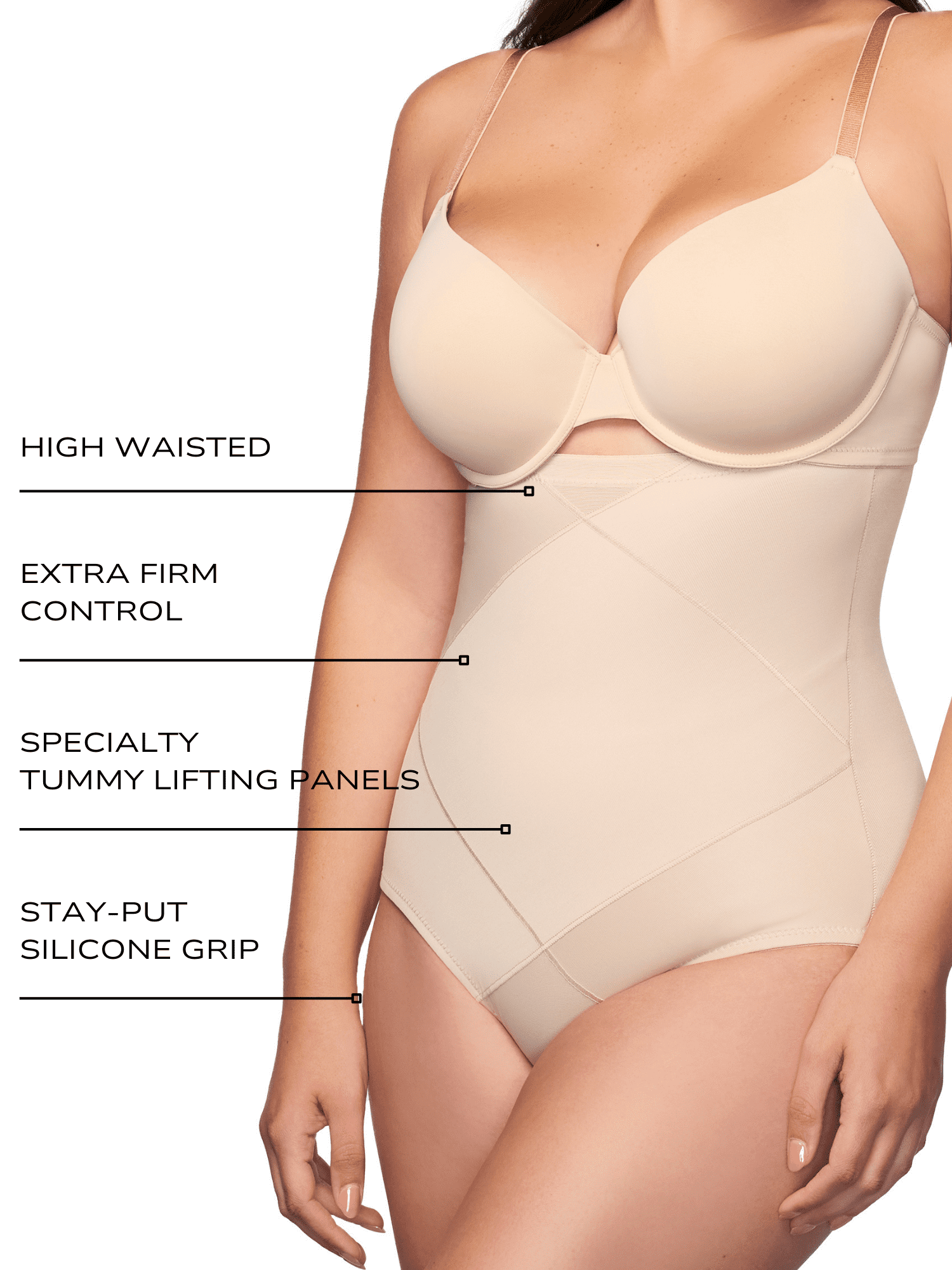 Cupid Women's Tummy Tuck Extra Firm Control Shapewear, High-Waist Shaping Brief, Sizes M-3XL