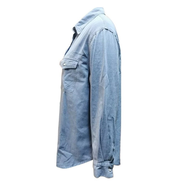Blue denim sales work shirts