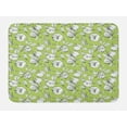 thumbnail image 1 of Tangerine Bath Mat, Repeating Pattern of Sketch Drawn Citrus Fruit with Leaves, Plush Bathroom Decor Mat with Non Slip Backing, 29.5" X 17.5", Pistachio Green Emerald, by Ambesonne, 1 of 2