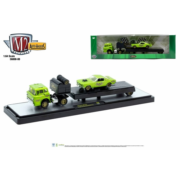 M2 Machines Auto Hauler 80 1966 Ford C-950 Truck 1966 Ford Mustang Fastback