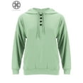 thumbnail image 6 of Luxtrada Women’s Long Sleeve Hoodies Drawstring Hooded Sweatshirts Button-down Collar Kangaroo Pocket, 6 of 10
