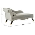 thumbnail image 5 of Safavieh Caiden Retro Chic Velvet Wood Chaise with Pillow, Indoor, Grey Velvet, 5 of 7