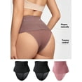 thumbnail image 4 of Women's Shaping Underwear Set - Mesh Splicing, Pure Color (3pcs), 4 of 6