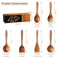 thumbnail image 6 of GPED Wooden Spoons for Cooking, 6 PCS Teak Wood Cooking Utensil Set, Wooden Kitchen Utensils for Nonstick Pans & Cookware, Spoons and Spatula Set, Sturdy, Lightweight & Heat Resistant, 6 of 7