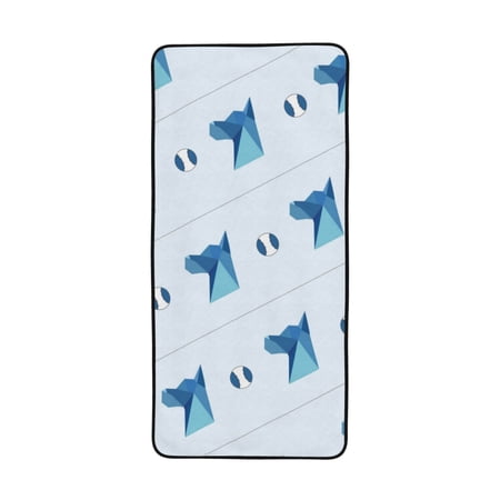 LNWH Bath Towel, Dog Head Print Pattern Absorbent Coral Fleece Bath Towel for Bathroom, Gym, Beach-27x55in