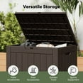 thumbnail image 5 of edx 31 Gallon Outdoor Storage Box, Waterproof Resin Deck Box with Lockable Lid & Built-in Handles, 170 Lbs Capacity Storage Bench for Indoor/Outdoor Use,Brown, 5 of 7