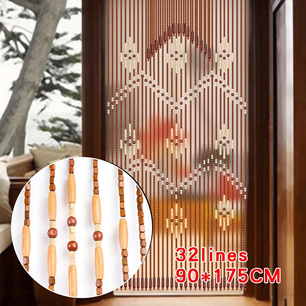 Autrinix Wooden Bead Curtain, Bamboo & Wood Material, Floral Design, Ideal for Doorways, Windows, or Room Dividers, Perfect for Home or Office Use