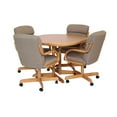 thumbnail image 6 of Caster Chair Company 5-Piece 42x42 Caster Dining Set Wood Edge Laminate Table Top & Pewter Chairs, 6 of 14