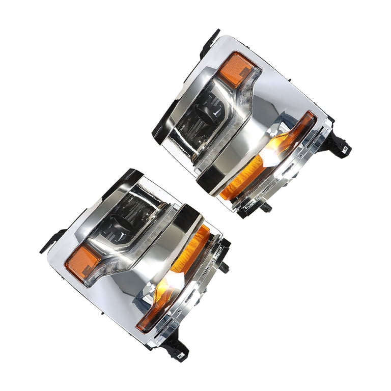 Chrome Projector Headlight Assembly For 2016-2018 Chevy Silverado 1500 HID/Xenon