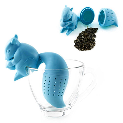 Amoyer Silicone Squirrel Acorn Shape Tea Infuser Loose Pine Nuts Tea Bag Strainer Herbal Filter Spice Diffuser 