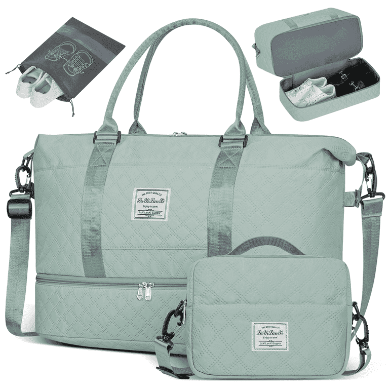 Cshidworld 40L Duffle Bag, Mint Green Carry-On Weekender photo 1