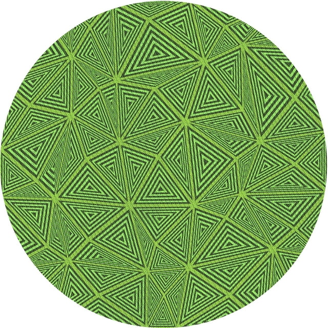 Ahgly Company Machine Washable Indoor Square Transitional Bright Green Area Rugs, 3' Square
