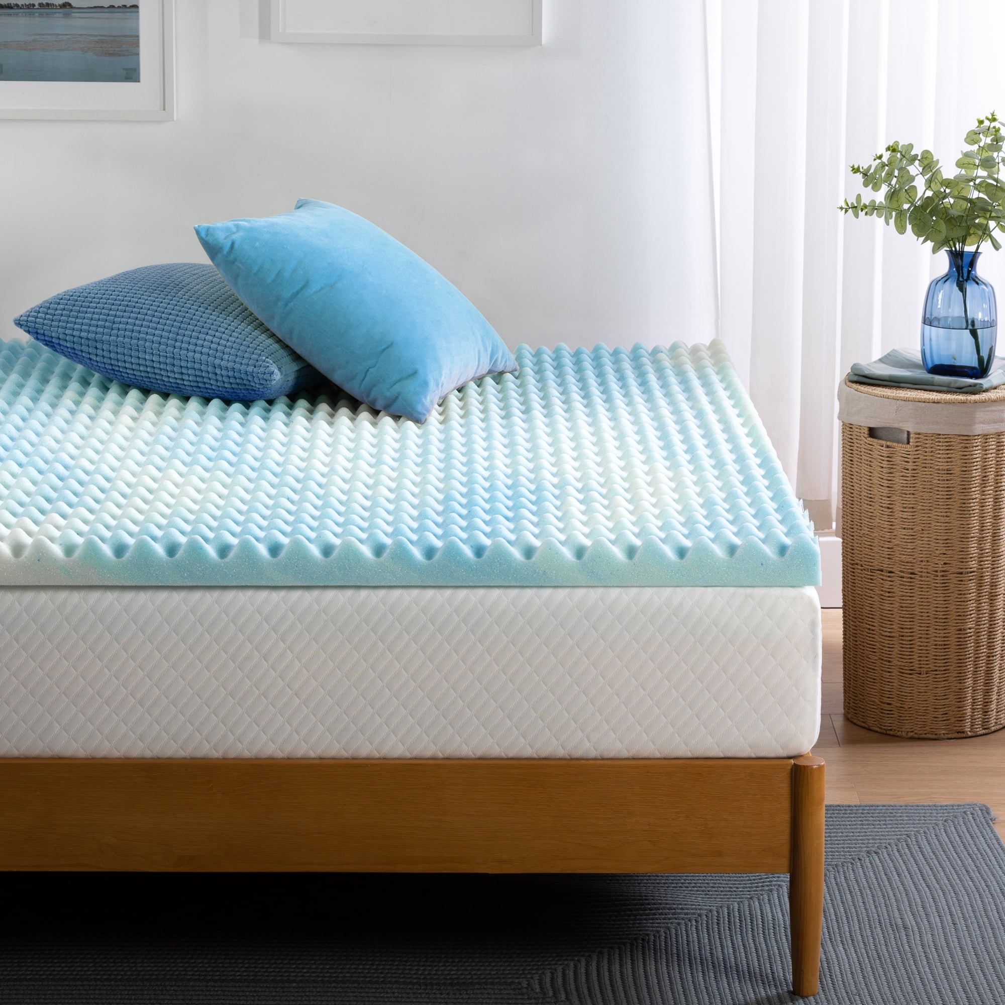 Zinus 2" Swirl Gel Cooling Memory Foam Mattress Topper, Twin