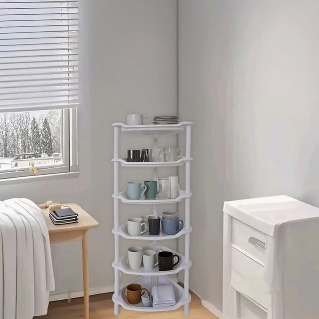 6 Tier Storage Rack Multi Layer Storage Rack Easy Assembly Suitable For Living Room Bedroom Restroom Kitchen Dorm Organizers