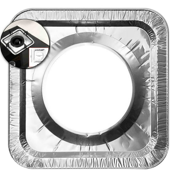 VQPeo Gas Burner Liners (20 Pack) Disposable Aluminum Foil Square Stove Burner Covers - Gas Range Protector Foil Liners to Catch Oil, Grease and Food Spills