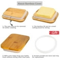 thumbnail image 2 of Porcelain Butter Dish with Lid, Ceramic Butter Dish with Lip, Butter Keeper Container with Cover for Countertop or Refrigerator, Heat Resistant Kitchen Butter Storage Dish, White (10Oz), 2 of 9