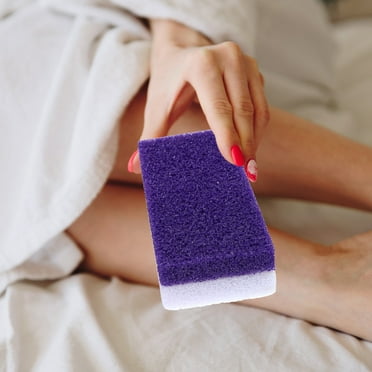 Stri 2pcs Foot Care Exfoliator Pedicure Tool Foot Pumice Stone Block Callus Remover Scrubber Dead Hard Skin Remover Cleaner (Purple)