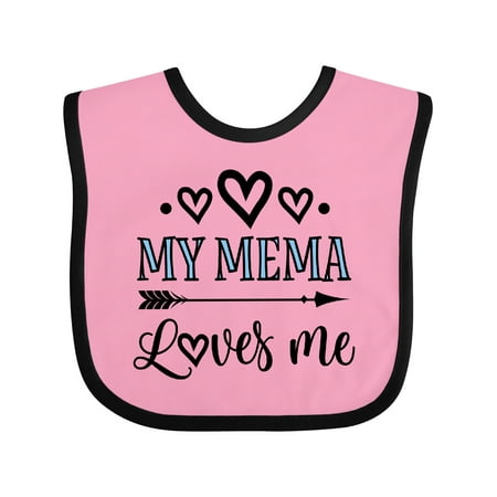 

Inktastic My Mema Loves Me Girls Girls Baby Bib