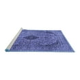 thumbnail image 2 of Ahgly Company Machine Washable Indoor Rectangle Medallion Blue Traditional Area Rugs, 6' x 9', 2 of 4