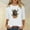 White(New), variant on PNTUTB Women's 3/4 Sleeve Western Style Printed Casual T-shirt