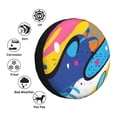 thumbnail image 4 of Sikiie Abstract Color Splash PVC Leather Spare Tire Wheel Cover Spare Tire Cover, for Car Truck SUV Camper Trailer Universal Fit(14-17in)-17 inch, 4 of 6