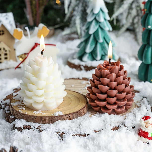 Velas de piñas Aromaterapia Navideña, Adorno de vela con aroma a piña, Decoración navideña, Aroma a piña, Aromaterapia para el hogar, Set de regalo, Material de piña natural, para dormitorio