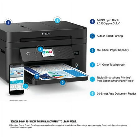 Epson - WorkForce WF-2960 All-in-One Inkjet Printer - Black