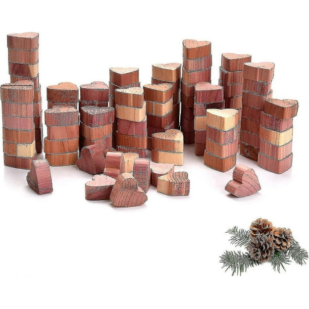 50 Pack Cedar Wood Moth Repellent Textile Moth Repellent Cedar Wood Balls Hearts Natural Chemical Free, Natural Moth Trap Fo