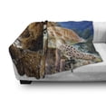 thumbnail image 3 of Turtle Soft Flannel Fleece Blanket, Coral Reef and Sea Turtle Close up Photo Bonaire Island Waters Maritime, Cozy Plush for Indoor and Outdoor Use, 70" x 90", Pale Coffee Brown Blue, by Ambesonne, 3 of 6