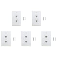 thumbnail image 1 of 5 Pack 2 Port Ethernet Wall Plate, Cat6 Female to Female Wall RJ45 Inline Coupler Wall Outlet, White, 1 of 8