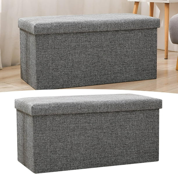 de almacenamiento para el hogar, baúl de juguetes, reposapiés resistente, caja de ahorro de espacio, taburete para pies, asiento para sala de Gris perfecl Otomana de almacenamiento