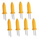 thumbnail image 1 of ADVEN - Tenedor de acero inoxidable de 8 piezas para freír maíz, tenedor de doble punta con mango, brocheta de maíz dulce, herramienta para barbacoa, cocina casera, 1 of 8