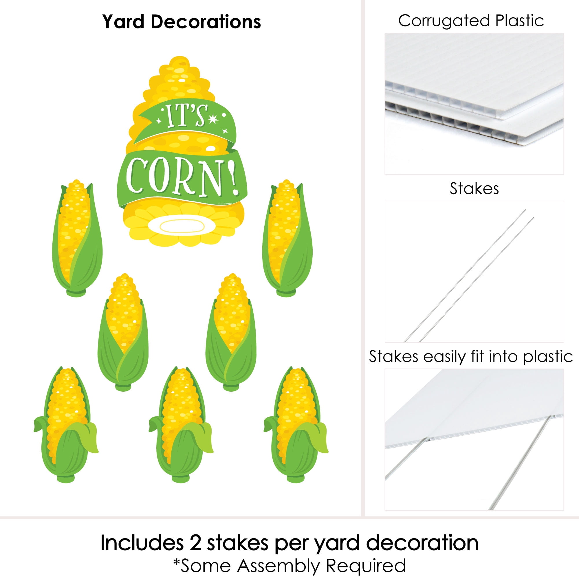 Big Dot of Happiness It's Corn - Yard Sign and Outdoor Lawn Decorations - Fall Harvest Party Yard Signs - Set of 8