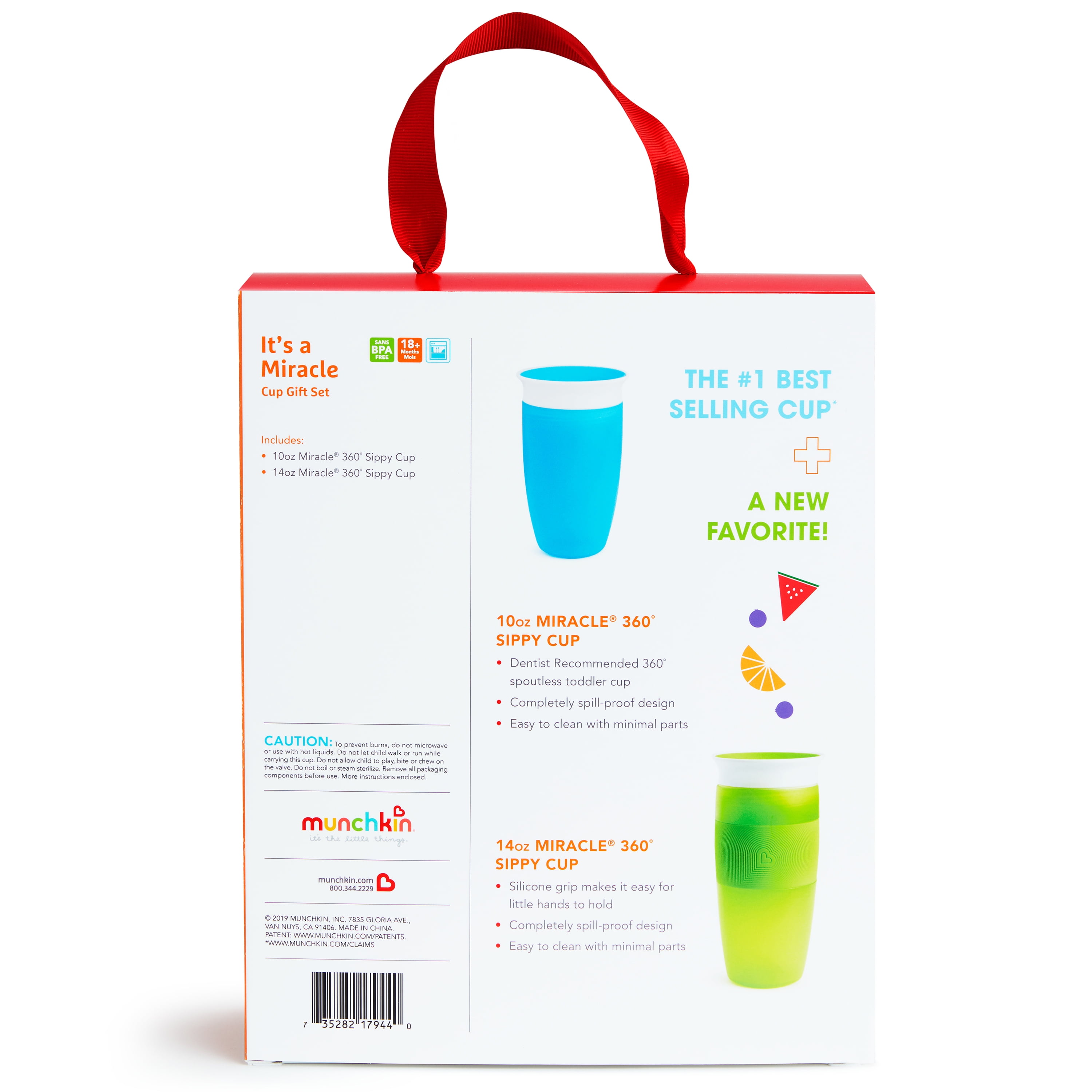 Munchkin® It's a Miracle®! Gift Set, Includes 10 oz & 14 oz Miracle® 360° Cups, Blue/Green, Unisex