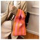 thumbnail image 5 of Bolso de mano para mujer, suave, a cuadros, grande, informal, tipo clutch, para playa 23x46cm, 5 of 8
