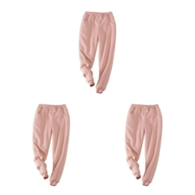 kurtrusly Warm And Stay Fashionable Womens Winter Trousers Designed For Both Comfort pink M 3Set